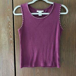 Hannah eggplant colored sleeveless top. Size Medium